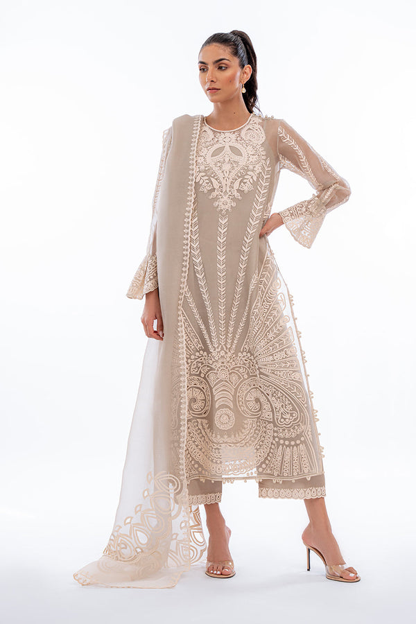 Plain silk dupatta with finishing Layan A- Customized