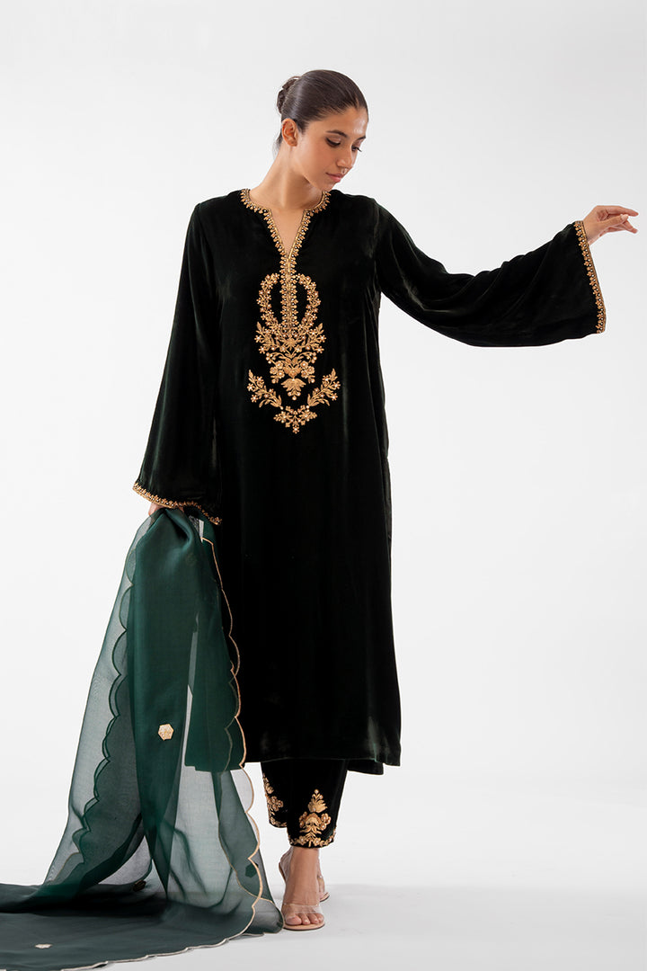 ramza-Luxe Pret-Full Set-Velvet / Organza-Clothing