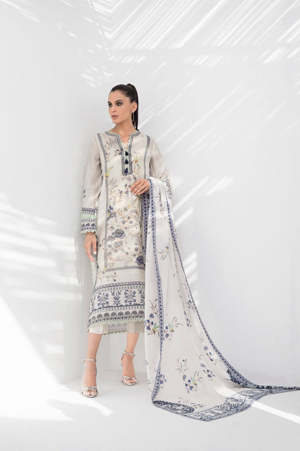 Cotton Net Printed Kurta With Dupatta - RTD