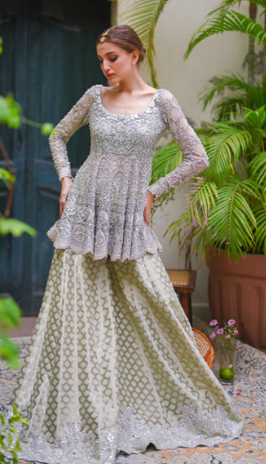 Net Dupatta with Elhaam
