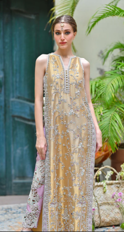 Zari Net Dupatta with Maliya