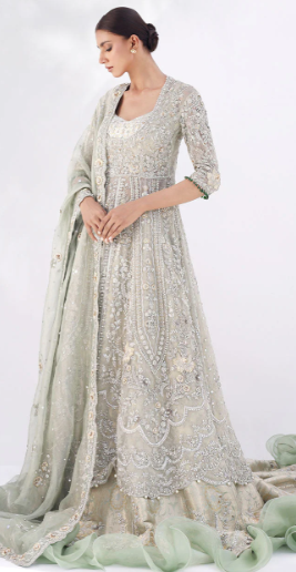 Plain Ruffled Lehenga with Megara