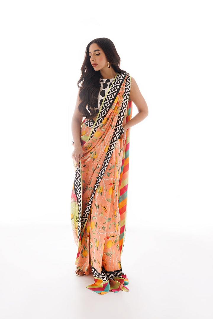 Blouse sari & Trousers-Blouse: Rawsilk, Pant Sari: Charmeuse