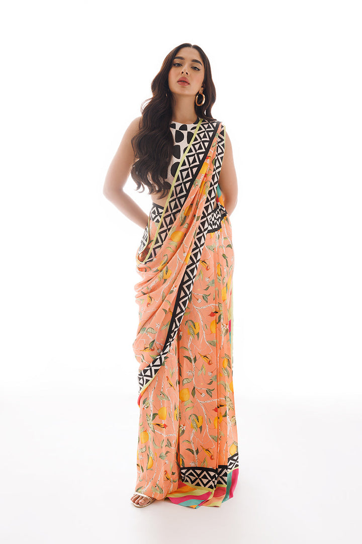 Blouse sari & Trousers-Blouse: Rawsilk, Pant Sari: Charmeuse