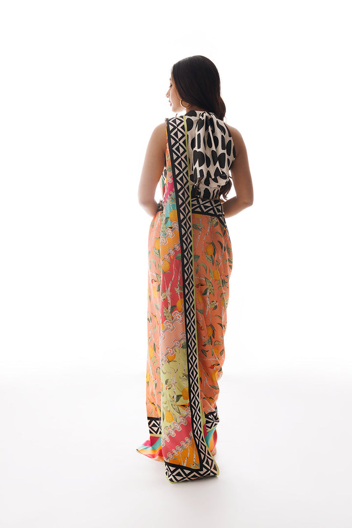 Blouse sari & Trousers-Blouse: Rawsilk, Pant Sari: Charmeuse