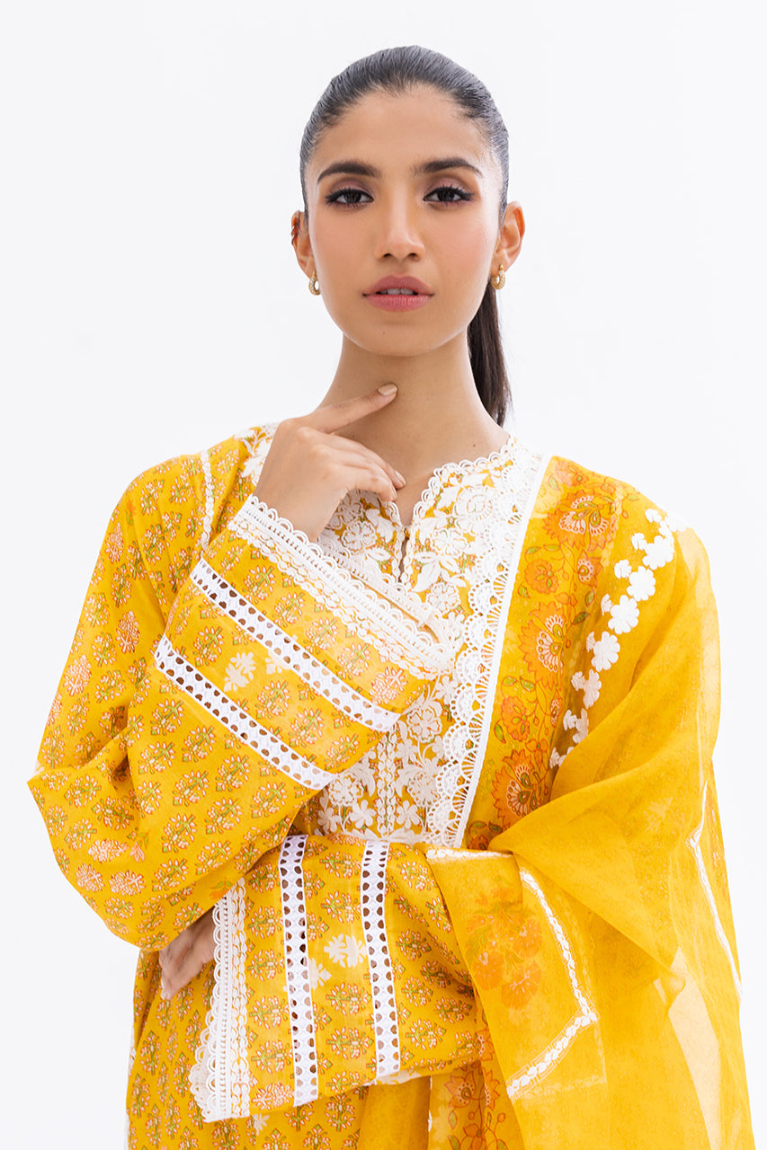 uzmi-lp-Luxe Pret-Shirt & Dupatta-Khaddi Silk / Organza-Clothing