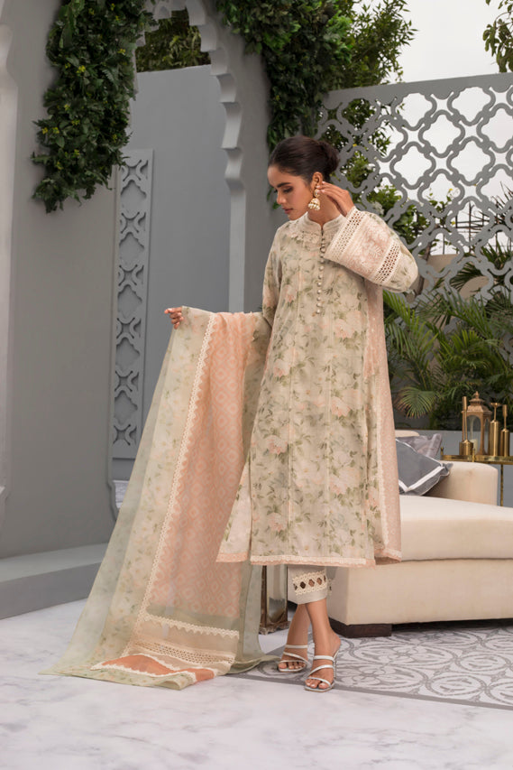 Khaadi Spring Summer Lawn 2023  bme23107green  Buy Online  Shop Now   Original in 2023  Summer lawn Khaadi Unstitched dress material