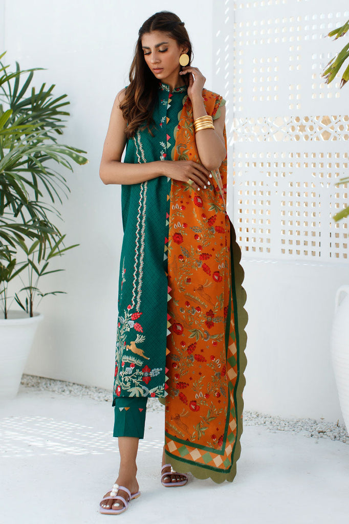 3 Piece Unstitched-Lawn