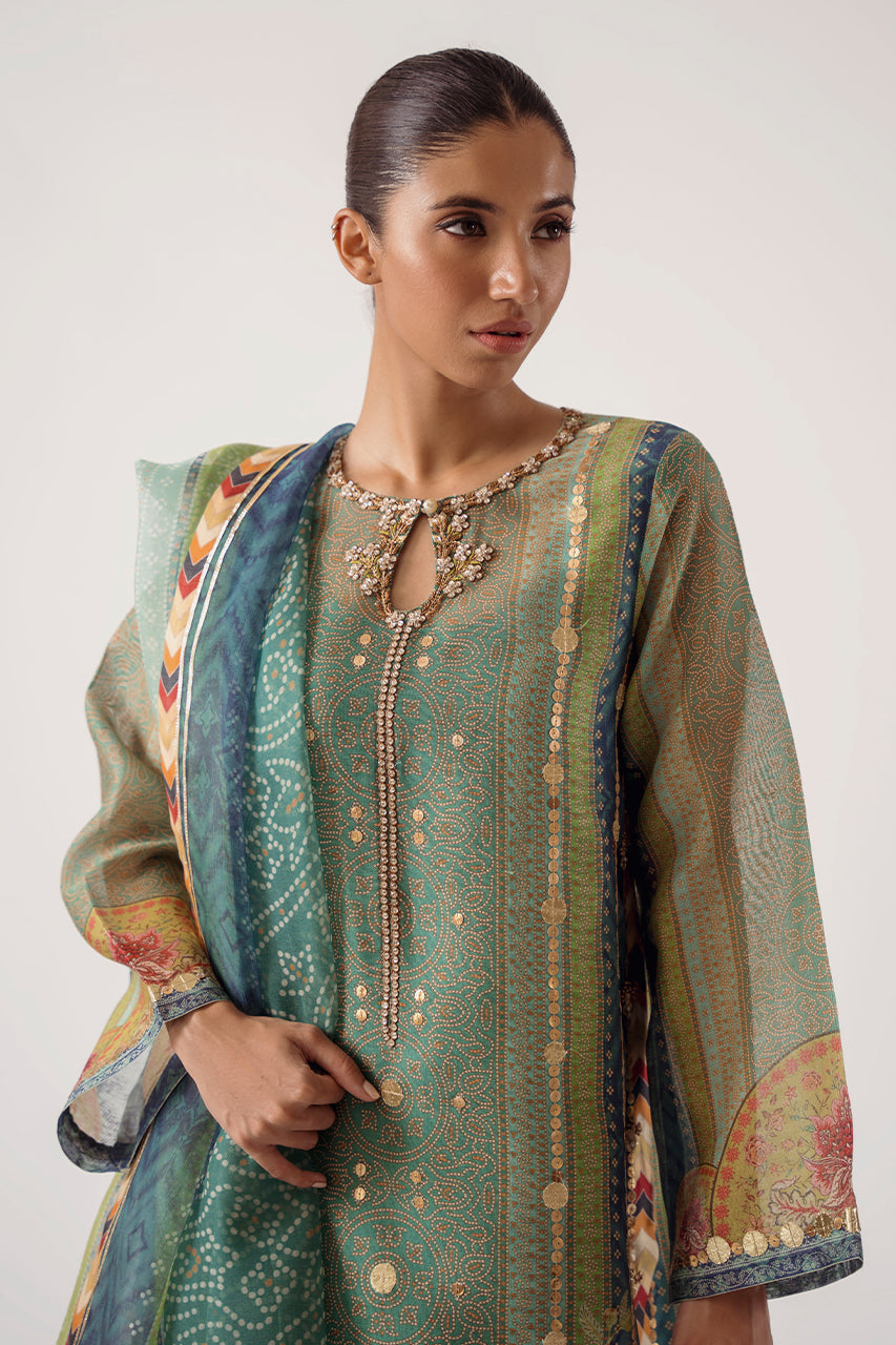 sheza-b-Luxe Pret-Shirt & Dupatta-Cotton Net / Organza-Clothing