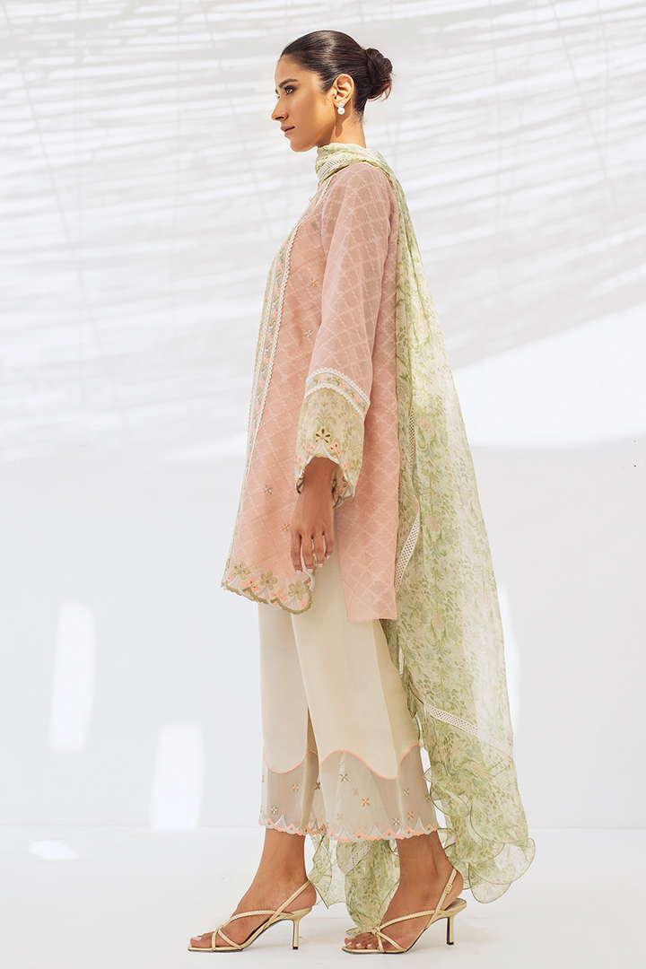 Shirt & Dupatta-Cotton Net