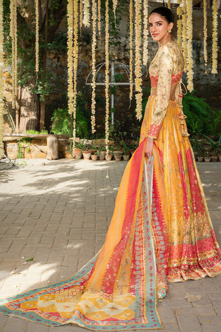 Choli, lehnga & Dupatta-Cotton Net
