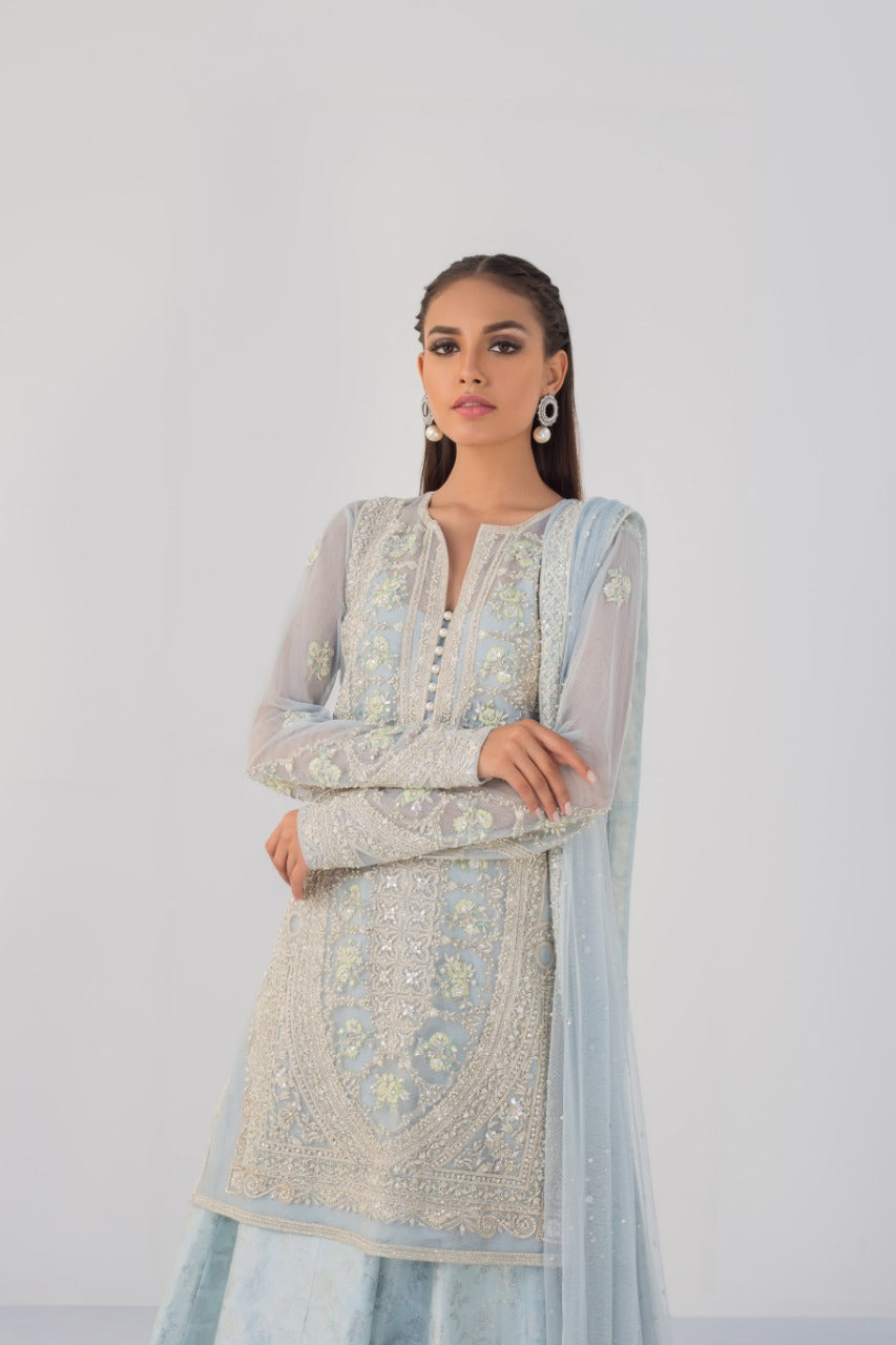 Embroidered Net Short Shirt – Sania Maskatiya International