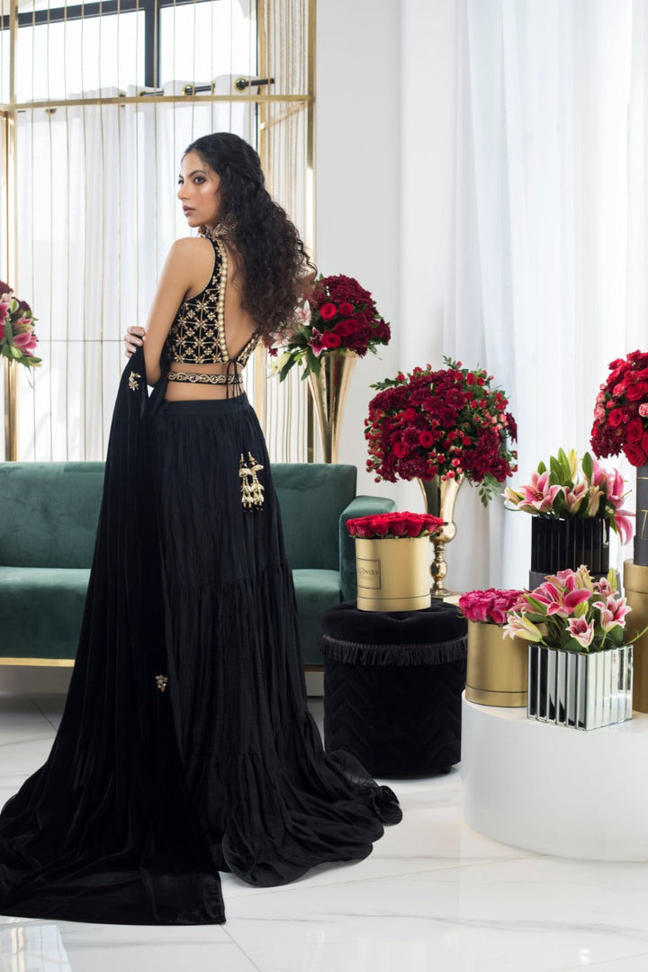 Choli & lehnga-Velvet