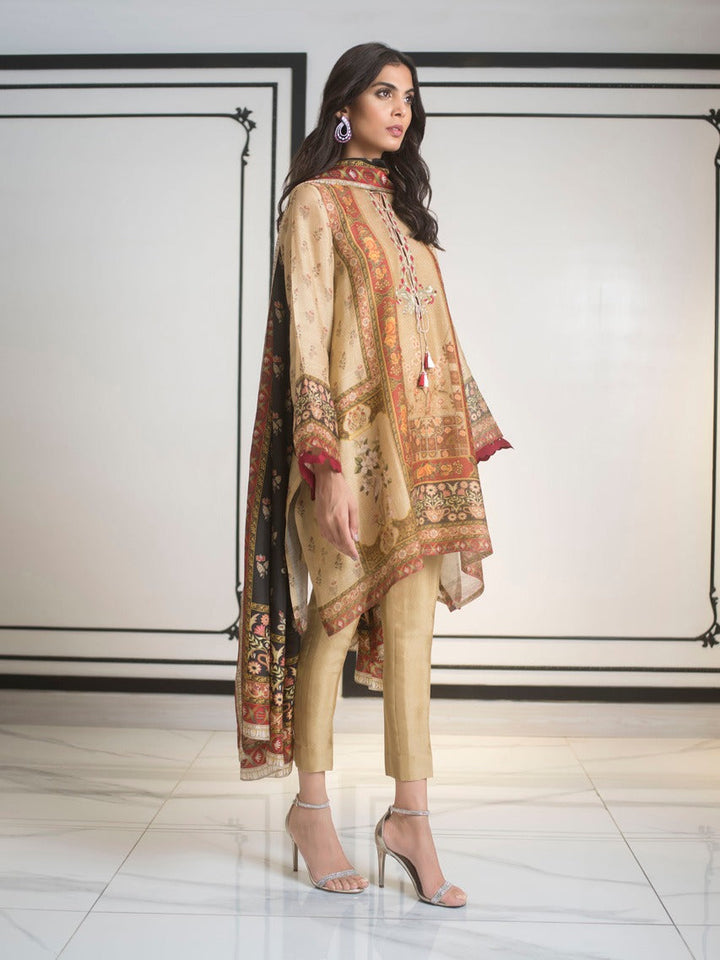 Shirt & Dupatta-Cotton Net