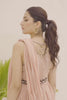 Peony Crushed Khaddi Silk Draped Dress With Kamdani Work