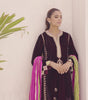 Garnet Long Velvet Kurta With A Khaddi Silk Two-Tone Crushed Dupatta